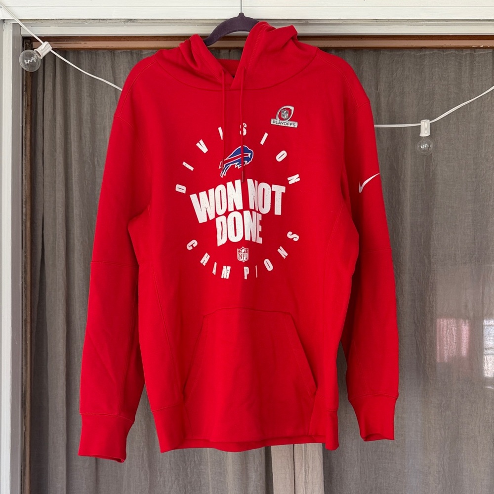 Nike Buffalo Bills Red Pullover Hoodie with White Graphics
